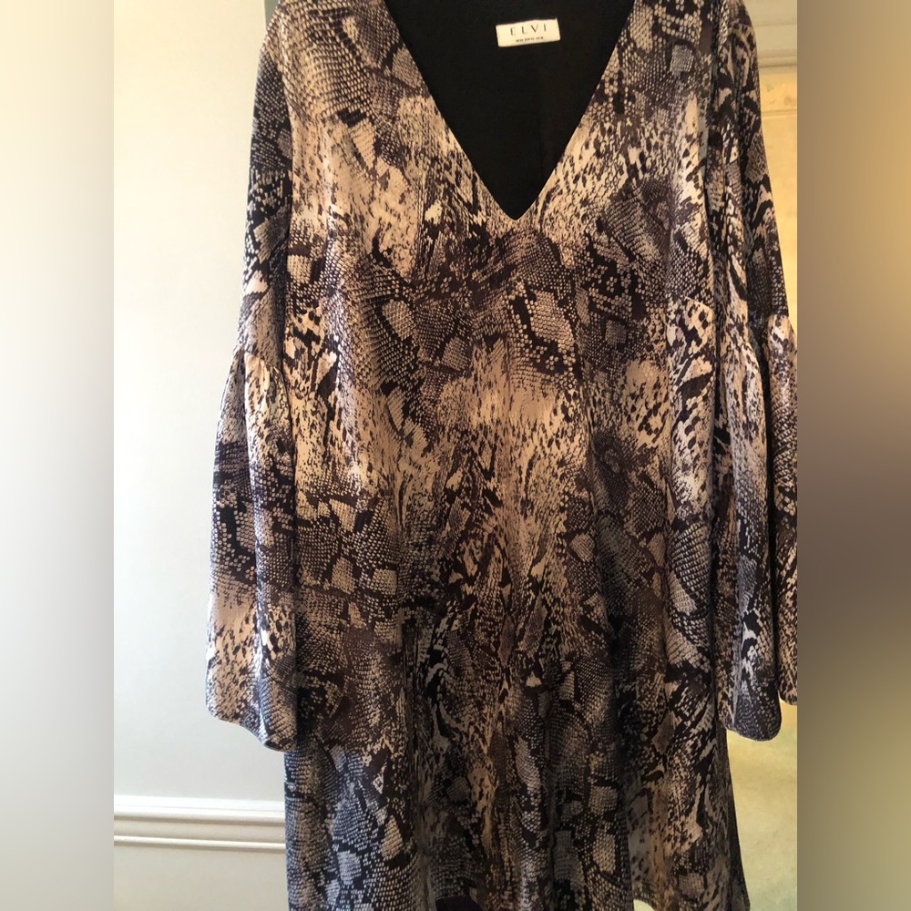 ELVI Snakeskin Print Swing Dress - US18